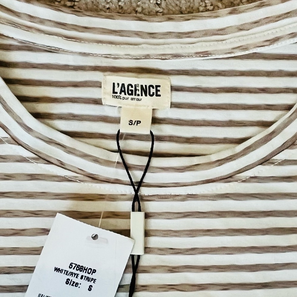 L’Agence Donna Stripe Cropped Tee - Picture 7 of 13